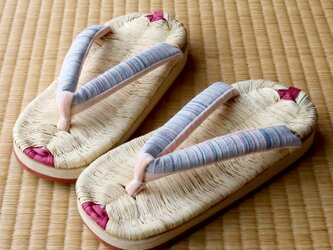 『草履サンダル』7寸8分(約23～24cm)■お外でもお家でもどちらでも履けます。■手仕事一点物【在庫有り】の画像
