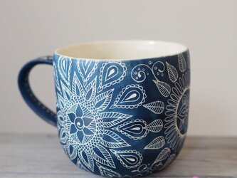 青いマグカップ（大１）の画像