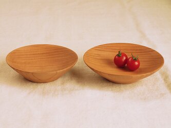 木のお皿・器　桜材2　2枚セットの画像