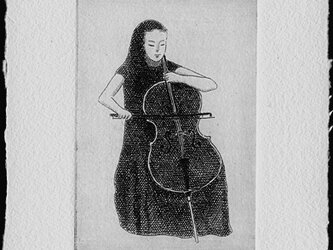 チェリスト・2021/銅版画  (作品のみ）の画像