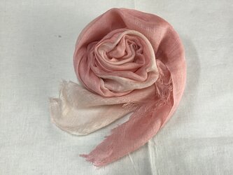 草木染め　シルクストール　日本茜　ピンクの画像