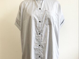 セール価格★ビックシルエットが可愛い❤️ヒッコリー柄ビッグシャツワンピース （サイズフリー L〜 L L）の画像