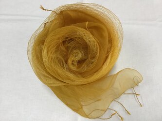 草木染め　シルクストール　コブナグサ　オレンジの画像