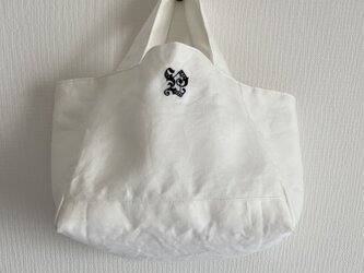 french linen tote bag - embroideryの画像