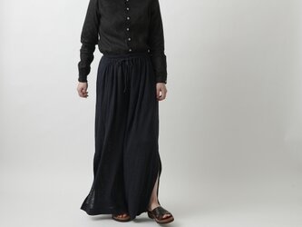 【new】enrica linenknit pants/ blackの画像