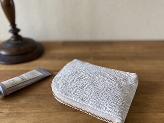 pouch[手織りLファスナーポーチ]ホワイトの画像