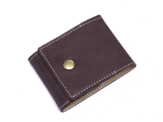 メンズ本革ボックス型コイン＆カードケース 手のひらサイズのボックス型コインケース ハンドメイドコインケース ダークブラウの画像
