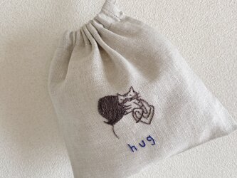 おさんぽ巾着ミニ　hugの画像