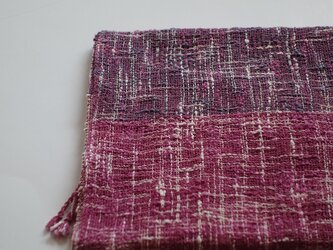手織りコットンストール・・ボルドーの画像