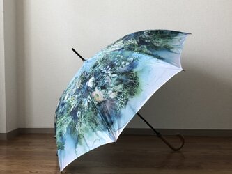 ターコイズボタニカル雨傘の画像