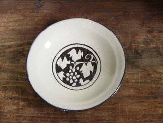 ブドウ掻落し小皿（透明）の画像