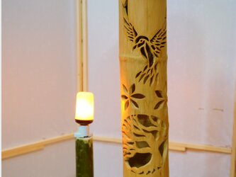 竹ランプ　〜〜揺らぎの炎鳥〜〜の画像