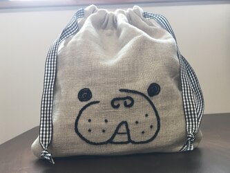 ぶちゃ犬巾着の画像