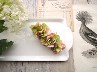 ミニ紫陽花のバレッタ ■ Chuchu シリーズ ■No.23 ピンクグリーンの画像