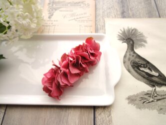 ミニ紫陽花のバレッタ ■ Chuchu シリーズ ■No.12 ストロベリーレッドの画像