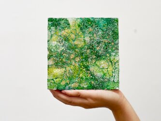 新緑のガラスアート(正方形)の画像