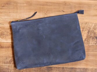 本革で仕上げた2Way ショルダーバッグ サコッシュ クラッチバッグ使用可！【ネイビー】メンズ 名入れ HAB002の画像
