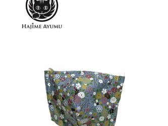 【現品1点限り‼︎】HAJIME AYUMU 花柄着物生地&ダブルガーゼデザイン立体マスクの画像
