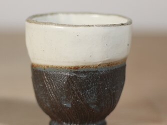 陶器 【粉引き 湯のみ黒点】YU4の画像