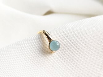 １粒アクアマリンのイヤーカフ