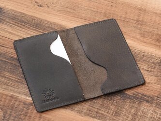 無駄を省いた、シンプルな名刺入れ 名刺ケース【ブラウン】名入れ刻印 HAK023の画像