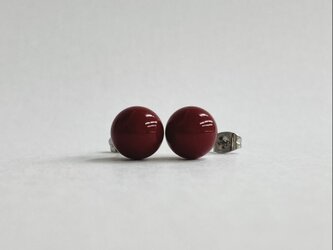 ガラスビーズピアス/RED/made in japanの画像