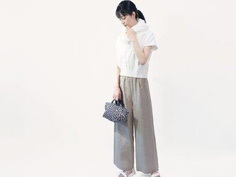 ★残1枚★ 高機能な涼しい素材♪ リネン100％ ベージュ ワイドパンツ ●HANNA-BEIGE●の画像