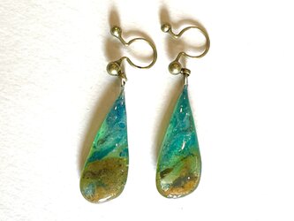 ノンホールピアス No.1185オパライズドウッドeの画像