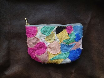 針音の聞こえるリネンポーチ 刺繍  小物 パッチワーク　no.59の画像