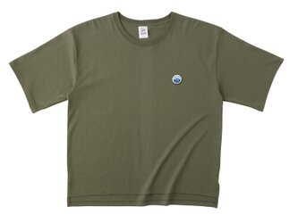 メンズオーバーTシャツ【オリーブドラブ】 WED HYM 刺繍ワッペン付きの画像