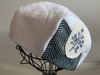 TOPI 白いリネンのベレー帽（58〜60）の画像