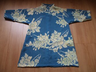 アンティークの夏着物から七分袖チュニック　絹の画像