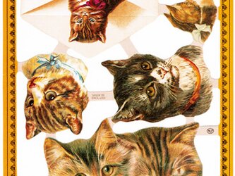 イギリス製クロモス 猫のお手紙 ラメなし DA-CHE039の画像