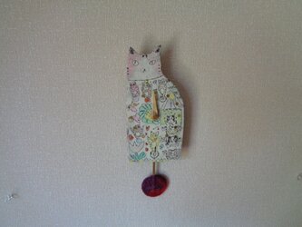 振り子時計　ネコ　の画像