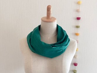 ♡日本製コットン100％　ふわふわダブルガーゼの夢心地スヌード♡グリーンの画像