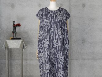 着物リメイク　綿紬のチュニックワンピース/フリーサイズの画像
