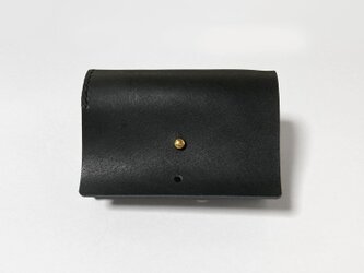 牛革の小さなお財布（ブラック×ゴールド）の画像