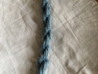 手紡ぎ糸 藍染ロムニー羊Eの画像