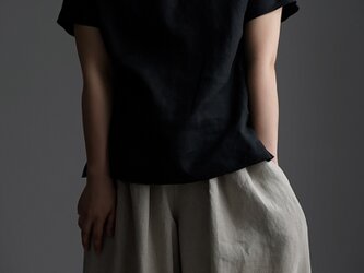 【wafu】Linen T-shirt ドロップショルダー Tシャツ/黒色 t001l-bck1の画像