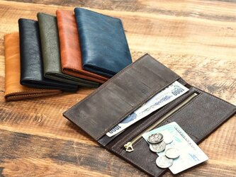 姫路産 馬革 四角 薄マチ 長財布 シンプル 大容量 ヌメ革 ギフト 名入れ 通勤 ビジネス 6色の画像