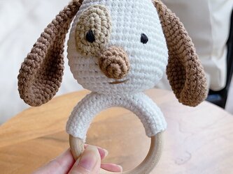 おもちゃ 犬 ガラガラ ラトル 0歳 男の子 女の子 編みぐるみ 出産祝い あかちゃん ギフト プレゼントの画像