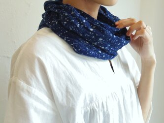【即納品】藍染　タオルマフラー　星空の画像