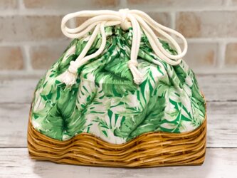 ちょっと大きめ　お弁当袋　【モンステラ★グリーン】の画像
