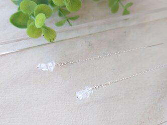 [silver925] クリスタルのアメリカンピアスの画像