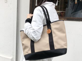 きちんとトートM：マッシュルーム×クロ×クロ×Pクロ（倉敷帆布）の画像