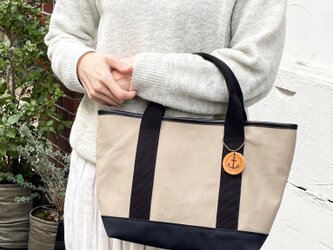 きちんとトートS：マッシュルーム×クロ×クロ×Pクロ（倉敷帆布）の画像