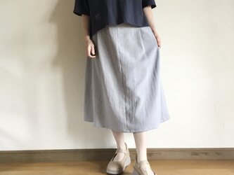 【受注制作】パールグレーの手織りAラインスカートの画像