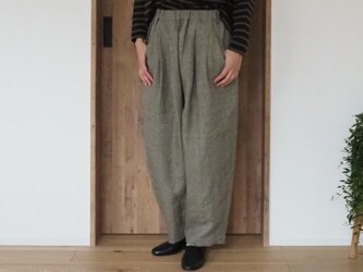 Linen glen check Balloon pantsの画像
