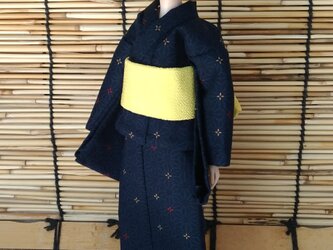 「真夏ノ麻の葉…濃紺」25～26cmドール浴衣の画像