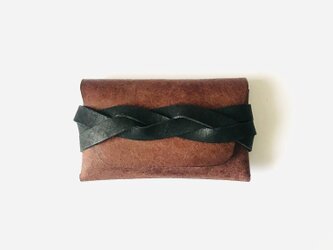 カードケース　brown×blackの画像